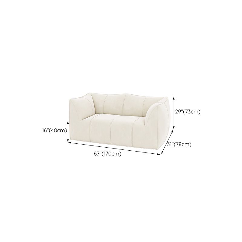 Contemporary White Cushions Flared Arm Fabric Living Room Seating Clearhalo 'furn' 'furn_sofas' 'Furniture' 'Living Room Furniture' 'Sofa' 'sofas' 1200x1200_f71865d0-133b-44ef-b9e2-3733187aec3b