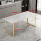 Traditional Luxury Rectangle Table Stone Double Pedestal Dining Site Table Clearhalo 'Dining Tables & Seating' 'Dining Tables' 'dining_table' 'furn' 'furn_dining_table' 'Furniture' 'Kitchen & Dining Furniture' 1200x1200_f7187233-af85-4d8c-ba1d-9f7bcb0ec2dc