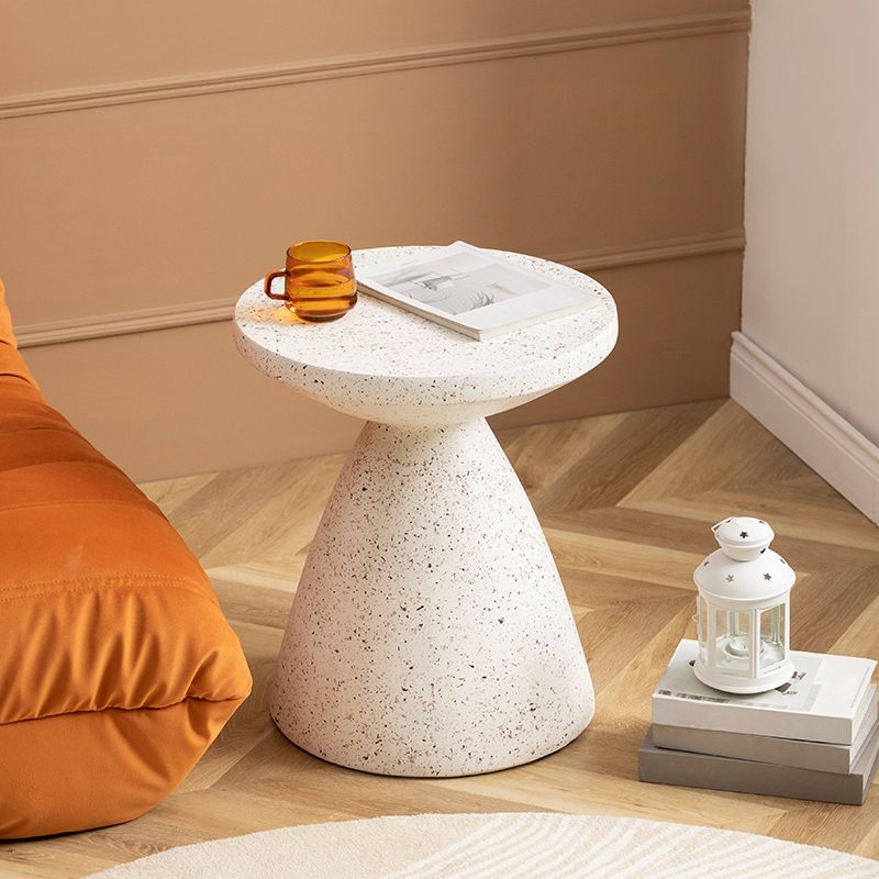 White Sofa Side Accent Table Round and Cone Shape Corner Table Clearhalo 'Coffee & Accent Tables' 'End & Side Tables' 'end_side_tables' 'furn' 'furn_end_side_tables' 'Furniture' 'Living Room Furniture' 1200x1200_f7196a9e-525f-40d7-826e-d8005de037d0