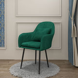 Glam Dining Arm Chair Solid Back Side Chair with 4 Metal Legs for Home Use Clearhalo ' kitchen&dining_furn' 'Dining Chairs' 'Dining Tables & Seating' 'dining_chair' 'furn' 'furn_dining_chair' 'Furniture' 'furniture_dining_chair' 'Kitchen & Dining Furniture' 'kitchen' 1200x1200_f71a0d7c-2e11-40c1-9b6e-7475ce0fd9a1