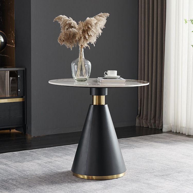 Glam Round Sintered Stone Dining Table Set 1/2/3/4 Pieces Dining Set for Home Use Clearhalo 'Dining Room Sets' 'Dining Tables & Seating' 'dining_room_set' 'furn' 'furn_dining_room_set' 'Furniture' 'furniture_dining_room_set' 'Kitchen & Dining Furniture' 1200x1200_f71a8ef2-1f47-49b0-bb42-49a11ffe6402