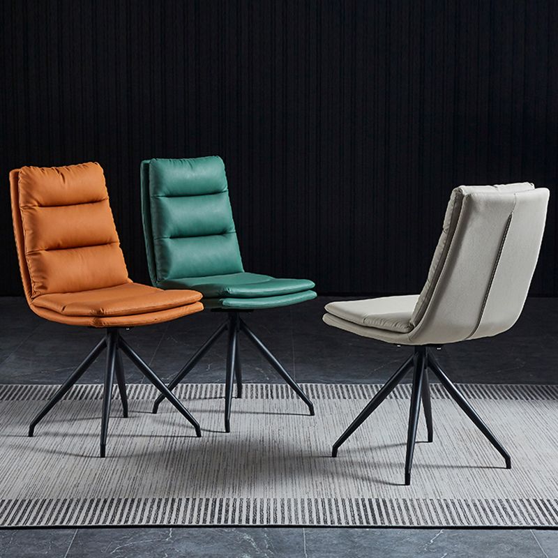 Industrial Style Armless Solid Back Chair Leather Dining Chairs for Home Use Clearhalo ' kitchen&dining_furn' 'Dining Chairs' 'Dining Tables & Seating' 'dining_chair' 'furn' 'furn_dining_chair' 'Furniture' 'furniture_dining_chair' 'Kitchen & Dining Furniture' 'kitchen' 1200x1200_f71a9bba-fdbd-4712-bde3-899ceb4a46ba