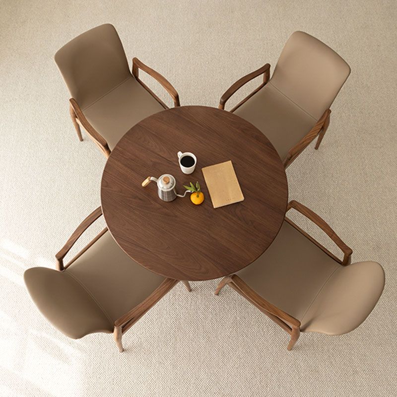 Modern Round Dining Table Wooden Base Dinner Table for Dining Room Clearhalo 'Dining Tables & Seating' 'Dining Tables' 'dining_table' 'furn' 'furn_dining_table' 'Furniture' 'Kitchen & Dining Furniture' 1200x1200_f71b8a42-1a4f-41c0-beac-69937a5471a6