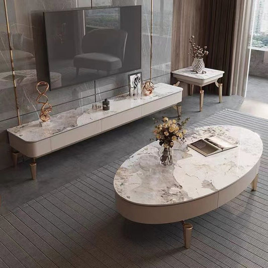 Console televisiva con console media televisiva contemporanea con 3 cassetti