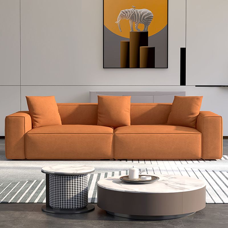 Square Armrest Latex Padded/light Grey Dark Grey/off-white/orange Sofa Clearhalo 'Furniture' 'furniture_sofas' 'kitchen' 'kitchen_sofas' 'Living Room Furniture' 'Sofa' 'sofas' 1200x1200_f71d3d02-c4e2-43ab-95a1-db92a63a2e96