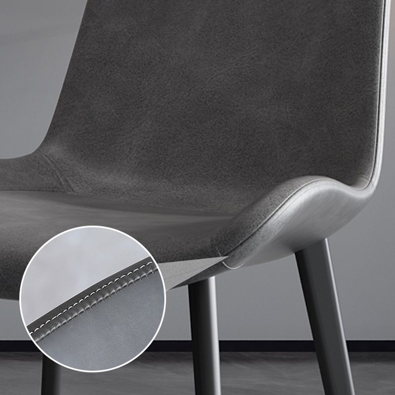 Chaises de salle à manger sans bras en cuir moderne chaise de salle à manger en métal pour usage domestique