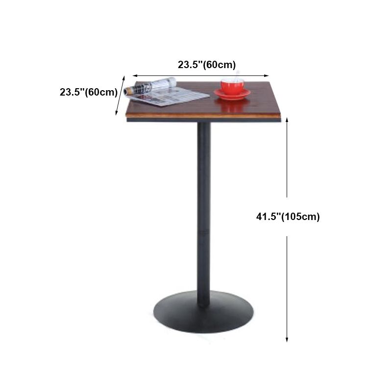 Industrial Style Black Iron Bar Table Brown Wood Top Bistro Table for Cafe Clearhalo 'Bar Furniture' 'Bar Tables' 'bar_tables' 'furn' 'furn_bar_tables' 'Furniture' 'furniture_bar_tables' 'Kitchen & Dining Furniture' 'kitchen&dining_furn' 'kitchen' 1200x1200_f71dfdd7-0ac8-4663-8ea2-c8ef60926741