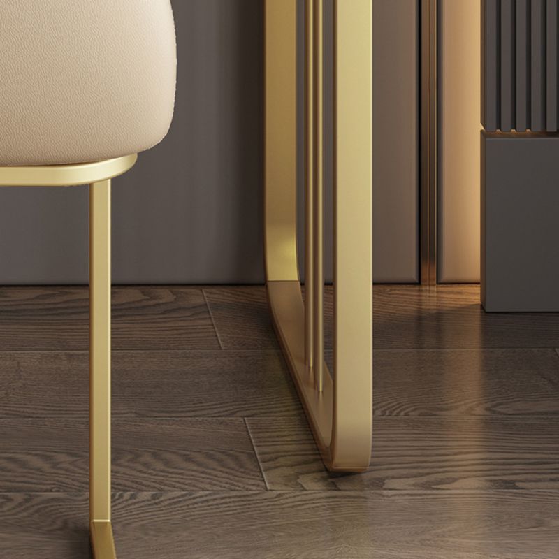 26.77" Wide Dressing Table with 5 Drawers Luxurious Stone Top Vanity