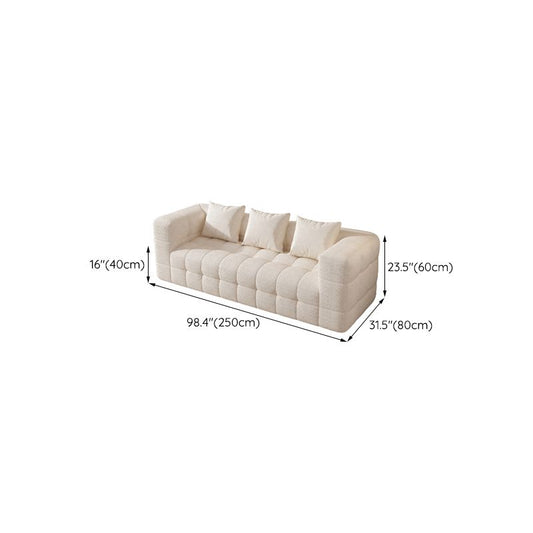 Scandinavian Biscuit Back Sofa Tuxedo Arm Loveseat for Living Room