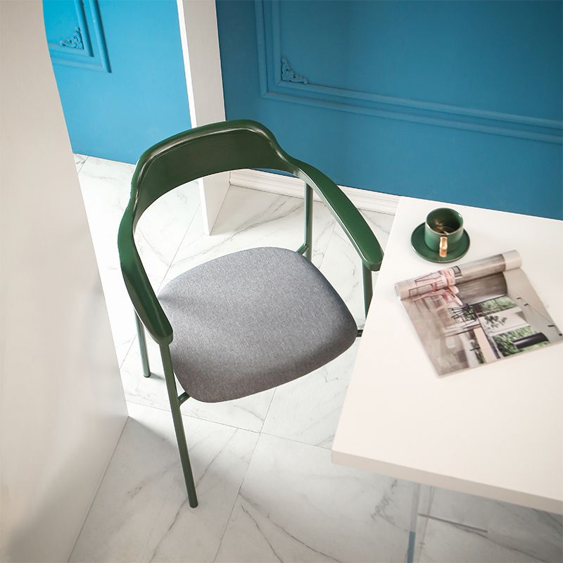 Modern Style Metal Arm Chair Open Back Dining Side Chair with Wood back Clearhalo 'Dining Chairs' 'Dining Tables & Seating' 'dining_chair' 'furn' 'furn_dining_chair' 'Furniture' 'furniture_dining_chair' 'Kitchen & Dining Furniture' 1200x1200_f723000e-0135-4b4e-84df-de9206d35d89