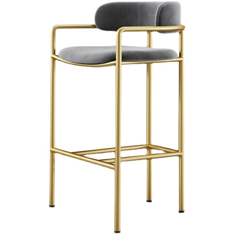 Glam Low Back Bar and Counter Stool Square Stool with 4 Gold Legs Clearhalo 'Bar Furniture' 'Bar Stools' 'bar_stools' 'furn' 'furn_bar_stools' 'furniture_bar_stools' 'Kitchen & Dining Furniture' 'kitchen&dining_furn' 'kitchen' 'kitchen_furn' Furniture' 1200x1200_f72415d2-b65d-486e-a312-e721c72d153e