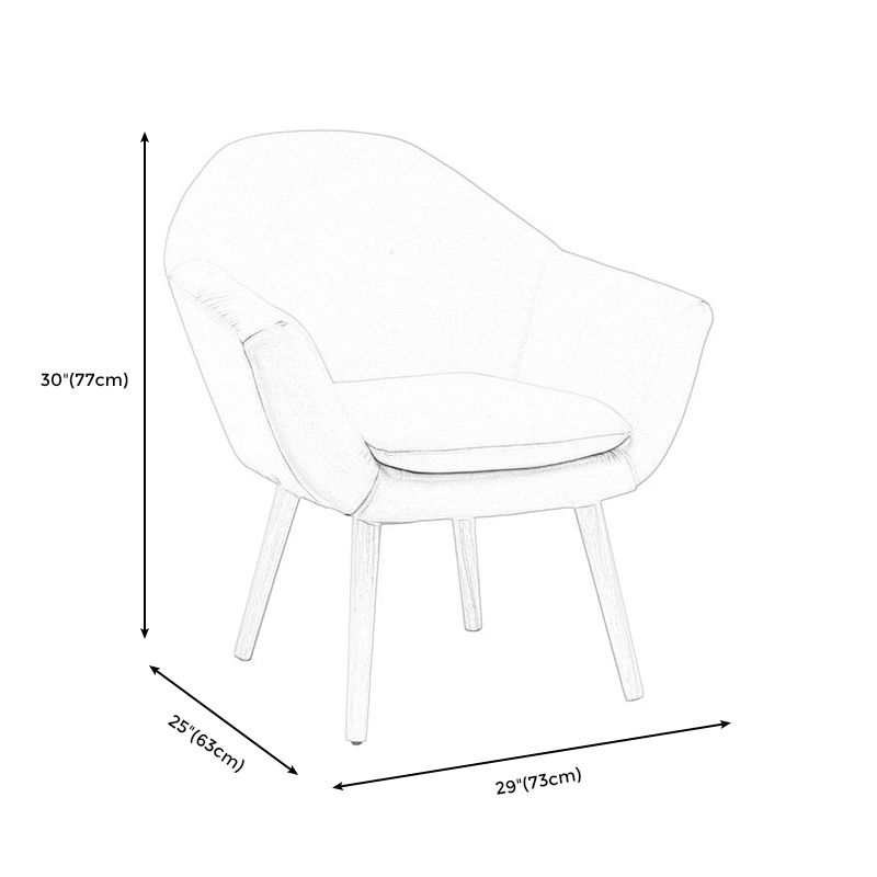 Linen Arm Chair 28.74" L x 24.80" W x 30.31" H Flared Arms Accent Chair with Pillow Back Clearhalo 'Accent Chairs' 'accent_chairs' 'Chairs & Seating' 'furn' 'furn_accent_chairs' 'Furniture' 'Living Room Furniture' 1200x1200_f7249357-ee24-441b-80a9-fd9c92c1dc97