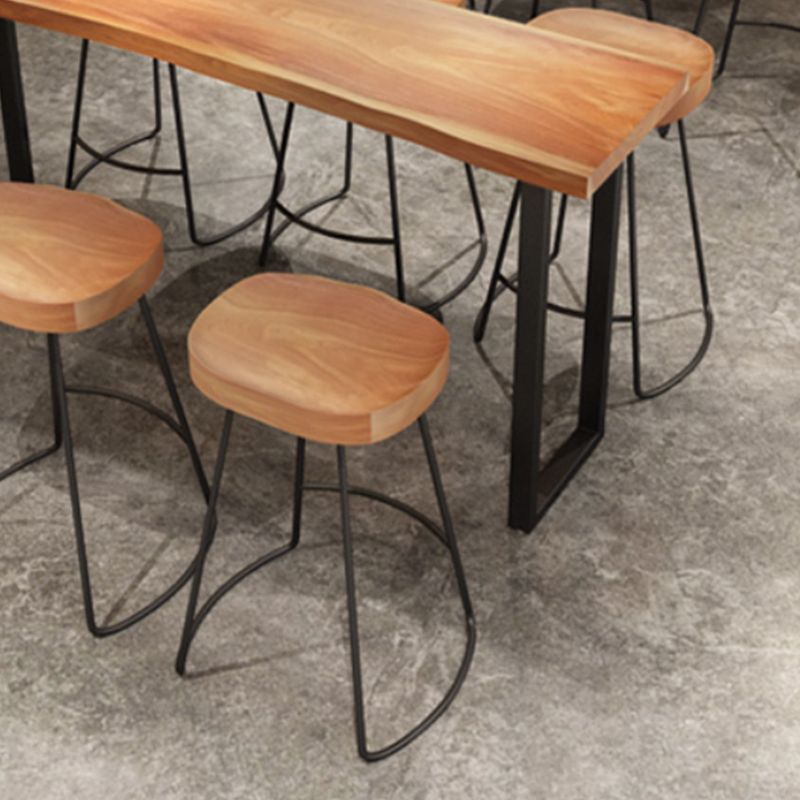 Industrial 1/2/4/7 Pieces Counter Height Set Solid Wood Top Indoor Bar Pub Table Set Clearhalo 'Bar Furniture' 'furn' 'furn_home_bar_bar_sets' 'Furniture' 'Home Bars & Bar Sets' 'home_bar_bar_sets' 'Kitchen & Dining Furniture' 1200x1200_f7253773-3f73-4e3d-afa4-d9b46a9e33f1