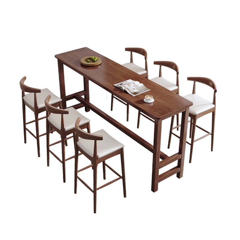 Modern Style Bistro Bar Table Rectangle Solid Wood Bar Table for Home Clearhalo 'Bar Furniture' 'Bar Tables' 'bar_tables' 'furn' 'furn_bar_tables' 'Furniture' 'Kitchen & Dining Furniture' 1200x1200_f725d042-f462-4c5d-9006-20403acdb10b