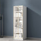 Modern Engineered Wood Bookshelf Standard Closed Back Vertical Bookcase with Doors