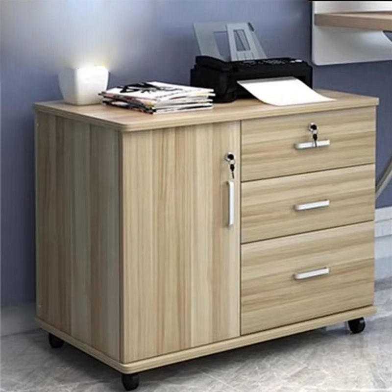 Armoire latérale moderne armoire à accent en bois avec 1 porte et 3 tiroirs