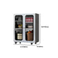 Chrome metalen dressoir met wielen moderne indoor dinerserver met kasten