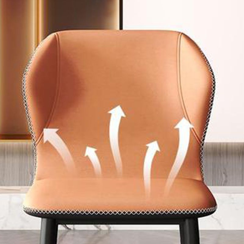 Contemporary Restaurant Wingback Side Chair Leather Dining Chairs with Black Legs Clearhalo ' kitchen&dining_furn' 'Dining Chairs' 'Dining Tables & Seating' 'dining_chair' 'furn' 'furn_dining_chair' 'Furniture' 'furniture_dining_chair' 'Kitchen & Dining Furniture' 'kitchen' 1200x1200_f72a8b5d-a600-4aa2-99e9-ca216874a4f2