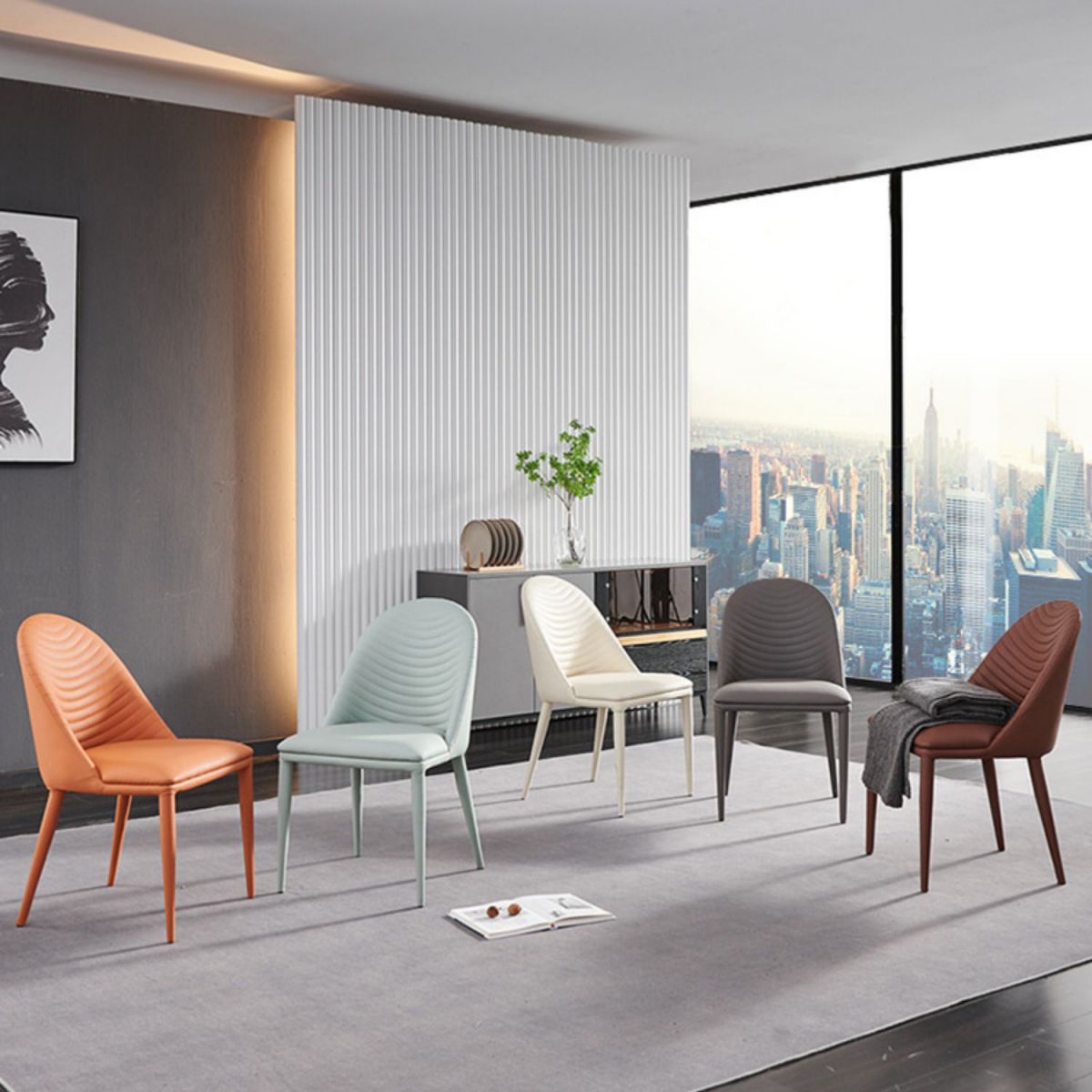 Contemporary Style Armless Solid Back Chair Leather Dining Side Chair Clearhalo 'Dining Chairs' 'Dining Tables & Seating' 'dining_chair' 'furn' 'furn_dining_chair' 'Furniture' 'furniture_dining_chair' 'Kitchen & Dining Furniture' 1200x1200_f72aa239-06ea-4356-9de4-13cc2f2edd3f