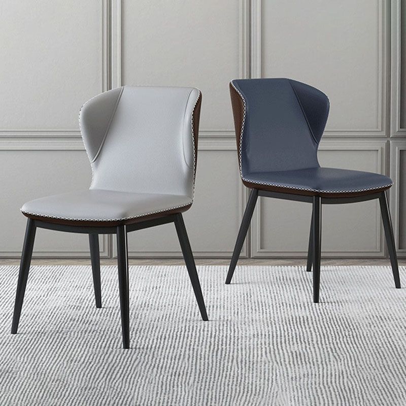 Industrial Style Faux Leather Chairs Wingback Parsons Chair for Home Clearhalo 'Dining Chairs' 'Dining Tables & Seating' 'dining_chair' 'furn' 'furn_dining_chair' 'Furniture' 'Kitchen & Dining Furniture' 1200x1200_f72b3b16-08f0-4a8d-8f4f-7b900d8347e9