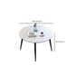 Metal and Stone Table Glam Style Minimalist Family Round Dining Table