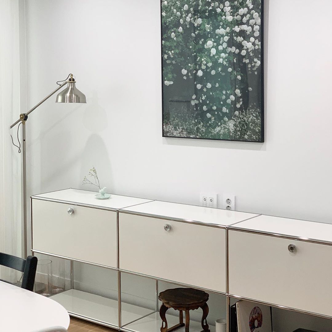 Aparador de acero inoxidable aparador de comedor de estilo moderno con gabinete de bloqueo