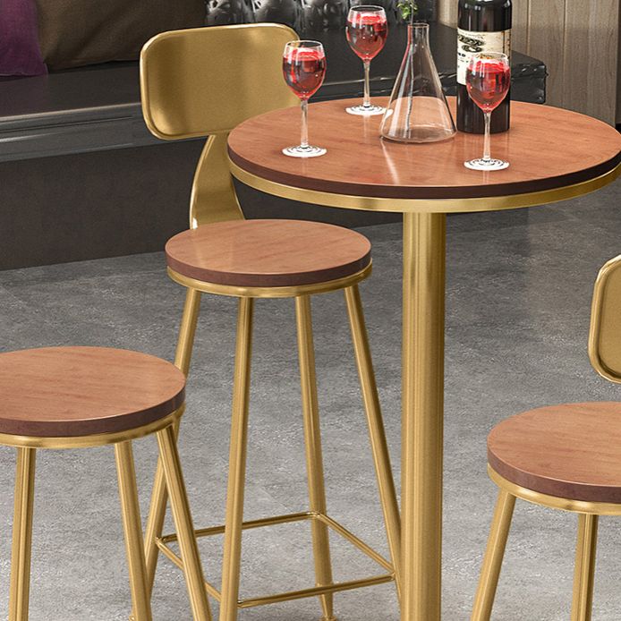 Glam Style Iron Bar Table Round Top Indoor Pedestal Bistro Table 23"W x 41"H Clearhalo 'Bar Furniture' 'Bar Tables' 'bar_tables' 'furn' 'furn_bar_tables' 'Furniture' 'Kitchen & Dining Furniture' 1200x1200_f7325b47-d05d-4f05-b2c2-22120ecaf2dd