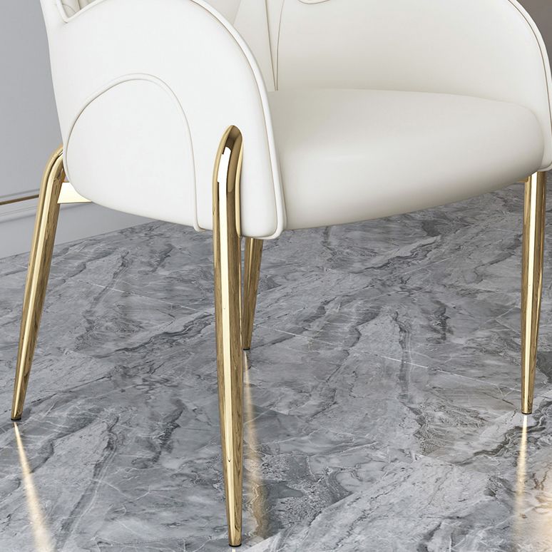 Nordic Metal Dining Room Chair Upholstered Linen Fabric Arm Single Chair for Restaurant Clearhalo ' kitchen&dining_furn' 'Dining Chairs' 'Dining Tables & Seating' 'dining_chair' 'furn' 'furn_dining_chair' 'Furniture' 'furniture_dining_chair' 'Kitchen & Dining Furniture' 'kitchen' 1200x1200_f7325ec1-2260-43bb-8fbf-addeed55efba