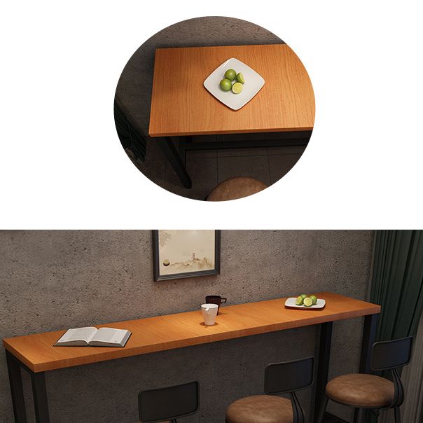 Rectangle industriel Table de table en bois massif en bois 1/3/4 Pièces Table de comptoir avec tabourets hauts