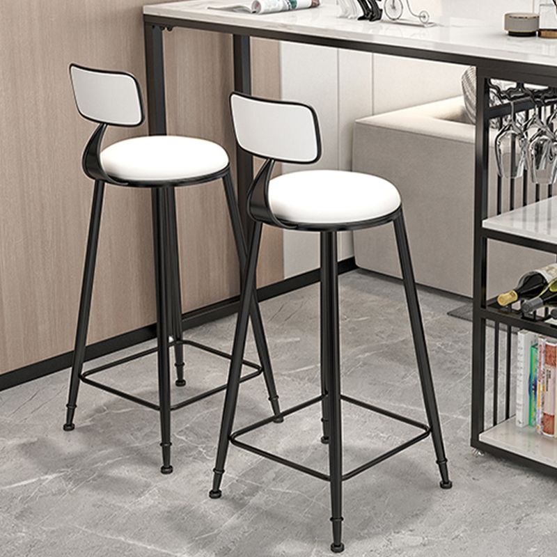 Industrial Armless Dining Stools Round Bar Stools with Metal Base Clearhalo 'Bar Furniture' 'Bar Stools' 'bar_stools' 'furn' 'furn_bar_stools' 'Furniture' 'Kitchen & Dining Furniture' 1200x1200_f7340158-84d2-409b-8db6-f53257ab1cf1
