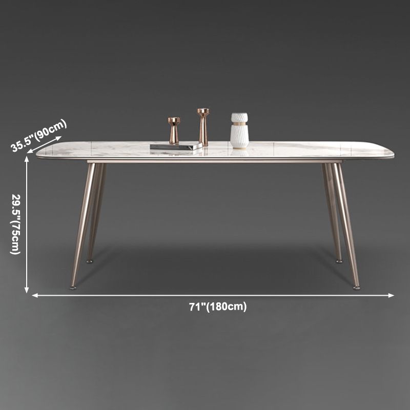 Luxury Style Home Sintered Stone Dining Table 4 Legs Base Rectangle Table Clearhalo ' dining_table' 'Dining Tables & Seating' 'Dining Tables' 'furn' 'furn_dining_table' 'Furniture' 'furniture_dining_table' 'Kitchen & Dining Furniture' 'kitchen&dining_furn' 'kitchen' 'kitchen_dining_table' 1200x1200_f73597b3-a6a2-48a8-a759-a327c857aaa1