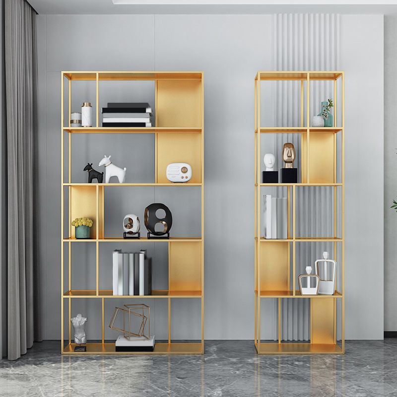 Modern Open Bookcase with Metal Rectangular Shelves for Study Room Clearhalo 'Bookcases' 'furn' 'furn_bookcases' 'Furniture' 'furniture_bookcases' 'kitchen' 'kitchen_bookcases' 'Living Room Furniture' 'Office Furniture' 1200x1200_f735f1ca-5c08-40be-919b-6117ca147f1f