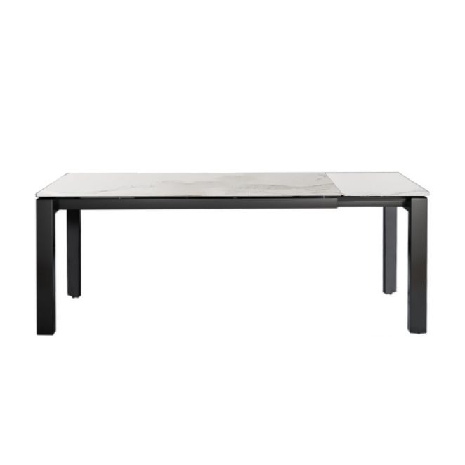 Table à manger rectangulaire en pierre, meuble extensible de Style moderne, 1/3/4/5 pièces, blanc