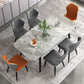 Metal Contemporary Rectangular Dining Table Sintered Stone Table with 4 Metal Legs Clearhalo ' dining_table' 'Dining Tables & Seating' 'Dining Tables' 'furn' 'furn_dining_table' 'Furniture' 'furniture_dining_table' 'Kitchen & Dining Furniture' 'kitchen&dining_furn' 'kitchen' 'kitchen_dining_table' 1200x1200_f73808d2-0db1-4d66-aa7c-5ddc940a4f89