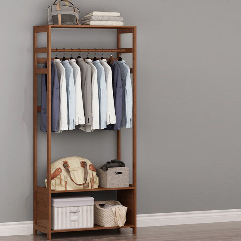 Zeitgenössische Holzattrack Hängende Schiene und Regale Aufbewahrungsbleiderbügel