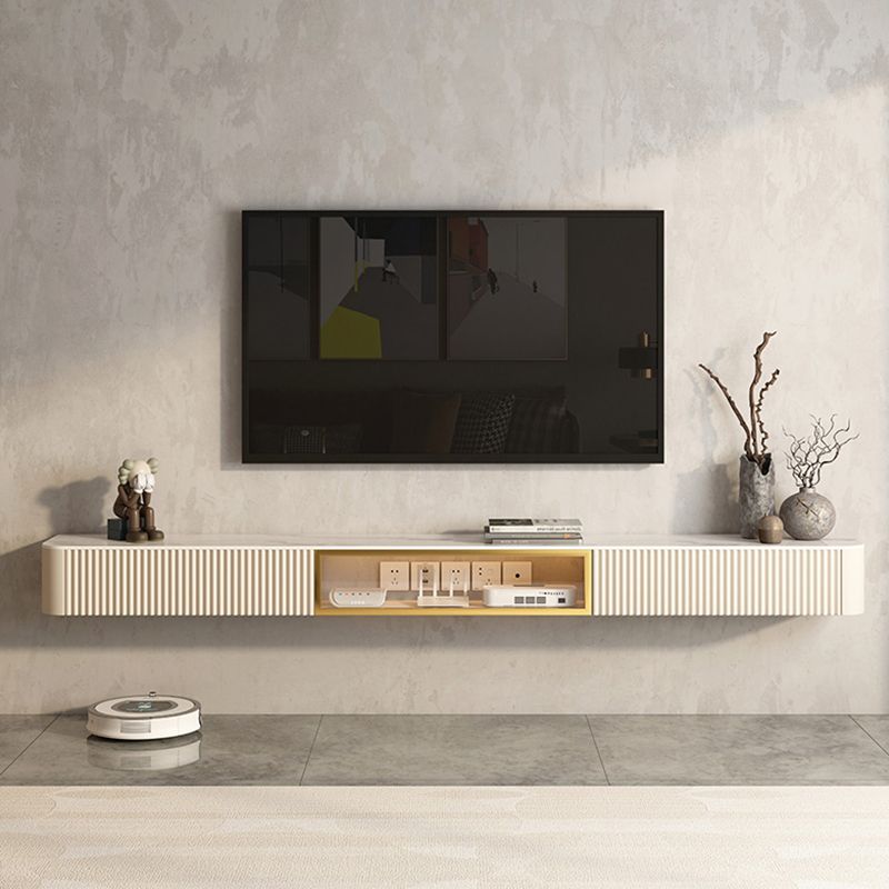 7.87"H TV Stand Glam Style Wall-mounted White TV Console with 2 Drawers Clearhalo 'furn' 'furn_tv_stands_entertainment_centers' 'Furniture' 'Living Room Furniture' 'TV Stands & Entertainment Centers' 'TV Stands & Media Storage Furniture' 'tv_stands_entertainment_centers' 1200x1200_f738d9af-b4dd-4d5a-a2a5-f267a7752c67