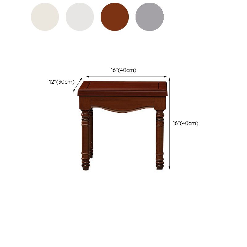 Sgabello da toep da trucco in legno massiccio vittoriano con specchio