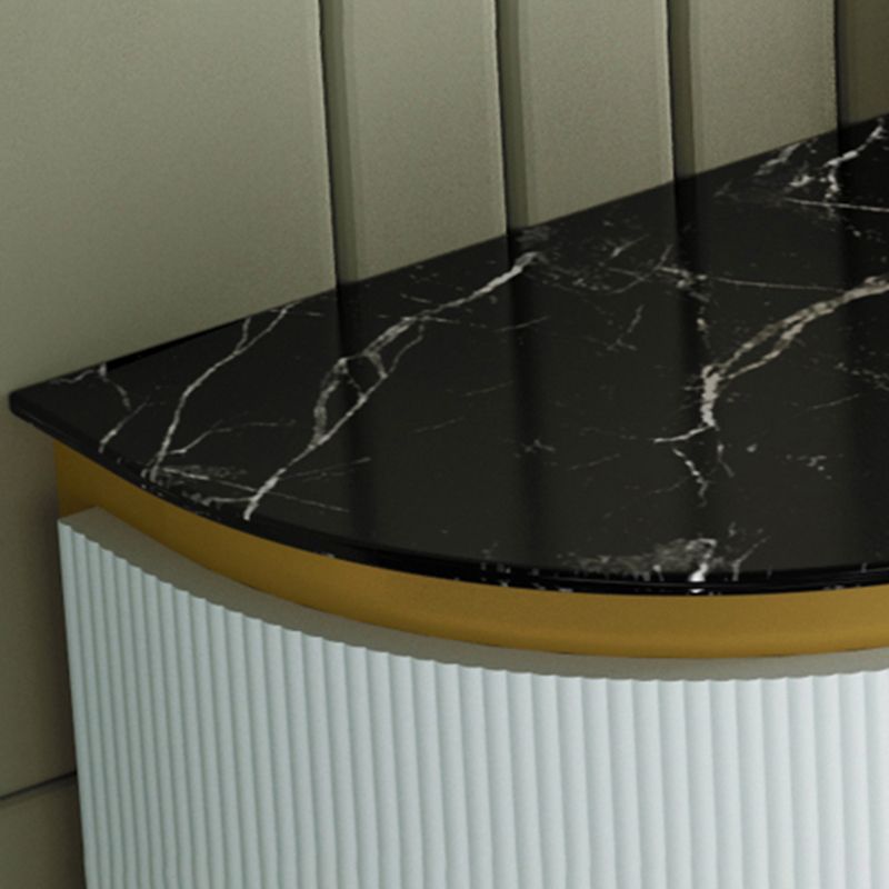 Tavolo a buffet in stile glam in finto marmo da 35,4 pollici con armadi e cassetti