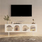 Support TV industriel 4 portes, console TV en métal et verre