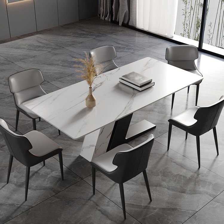 Modern Sintered Stone Top Dining Set Rectangle 1/4/5/7 Pieces Dining Table with Chairs Clearhalo 'Dining Room Sets' 'Dining Tables & Seating' 'dining_room_set' 'furn' 'furn_dining_room_set' 'Furniture' 'furniture_dining_room_set' 'Kitchen & Dining Furniture' 1200x1200_f741c877-423e-4315-866c-a829d535bad7
