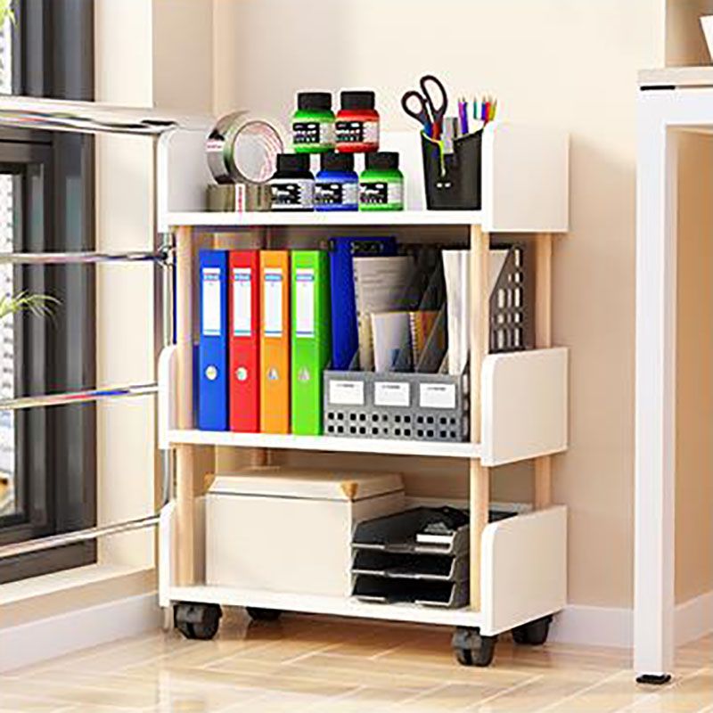 3-Shelf Manufactured Wood Etagere Bookshelf with Caster Wheels Clearhalo 'Bookcases' 'furn' 'furn_bookcases' 'Furniture' 'furniture_bookcases' 'kitchen' 'kitchen_bookcases' 'Living Room Furniture' 'Office Furniture' 1200x1200_f7432402-99b4-406e-be4b-1fad50ed970c