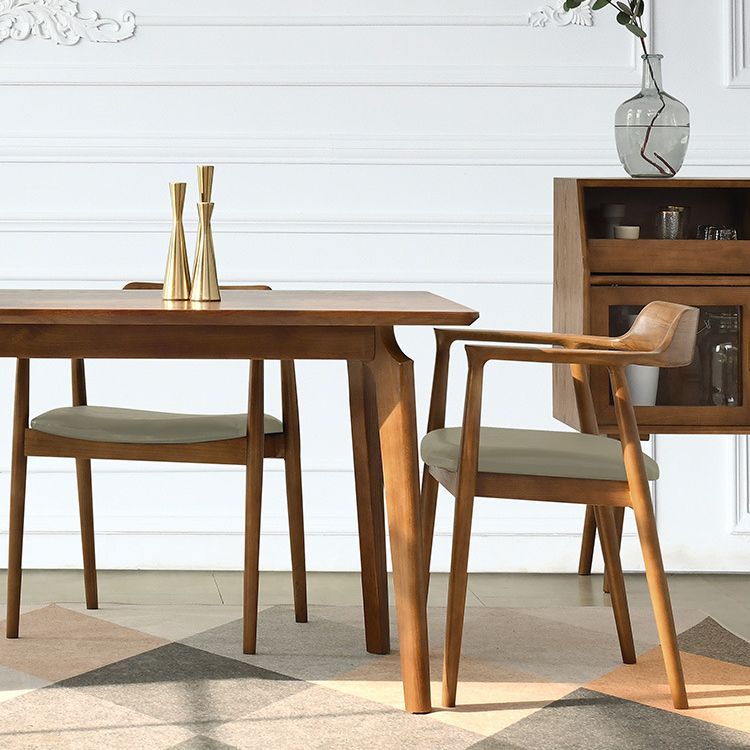 Modern Style Wooden Matte Finish Dining Arm Chair Open Back Arm Chair for Home Use Clearhalo ' kitchen&dining_furn' 'Dining Chairs' 'Dining Tables & Seating' 'dining_chair' 'Furniture' 'furniture_dining_chair' 'Kitchen & Dining Furniture' 'kitchen' 1200x1200_f744f300-cadb-47a1-9f73-390b6371185e