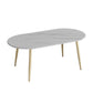 Modern Oval Dinette Table White Home Kitchen Dinner Stone Top 4-foot Resin Table Clearhalo 'Dining Tables & Seating' 'Dining Tables' 'dining_table' 'furn' 'furn_dining_table' 'Furniture' 'furniture_dining_table' 'Kitchen & Dining Furniture' 1200x1200_f7455f9b-7e53-4070-b756-1124ef976e03