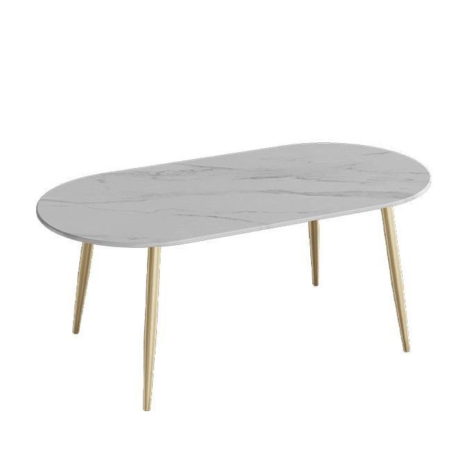 Modern Oval Dinette Table White Home Kitchen Dinner Stone Top 4-foot Resin Table Clearhalo 'Dining Tables & Seating' 'Dining Tables' 'dining_table' 'furn' 'furn_dining_table' 'Furniture' 'furniture_dining_table' 'Kitchen & Dining Furniture' 1200x1200_f7455f9b-7e53-4070-b756-1124ef976e03
