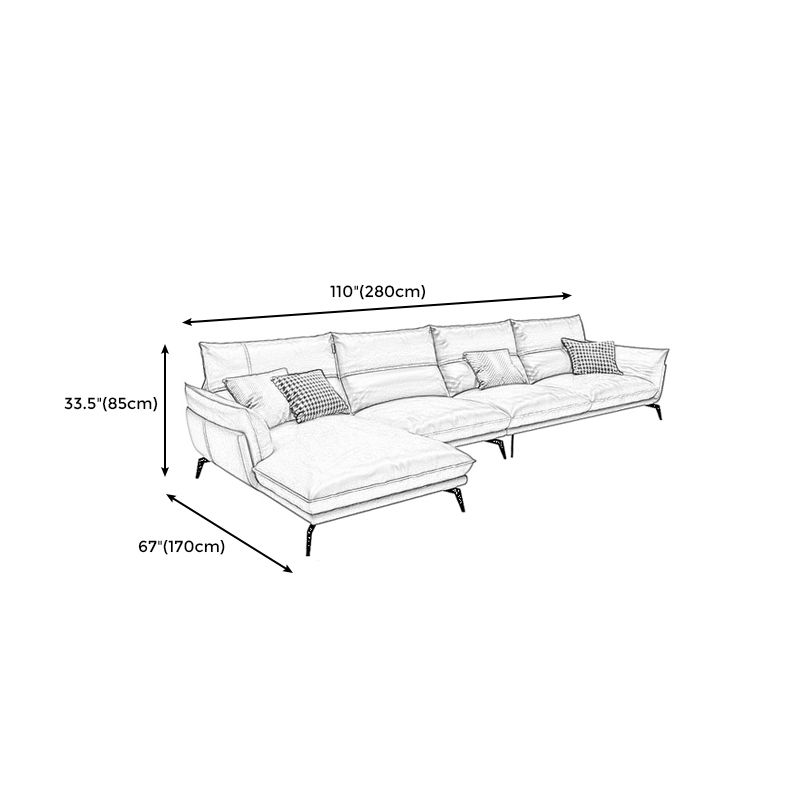 Tan Contemporary Pillow Top Arm Sofa/Sectional with Removable Cushions for Living Room Clearhalo 'furn' 'furn_sectionals' 'Furniture' 'furniture_sectionals' 'kitchen' 'kitchen_sectionals' 'Living Room Furniture' 'Sectionals' 1200x1200_f7471057-ace8-49f4-b781-573233e5cd62