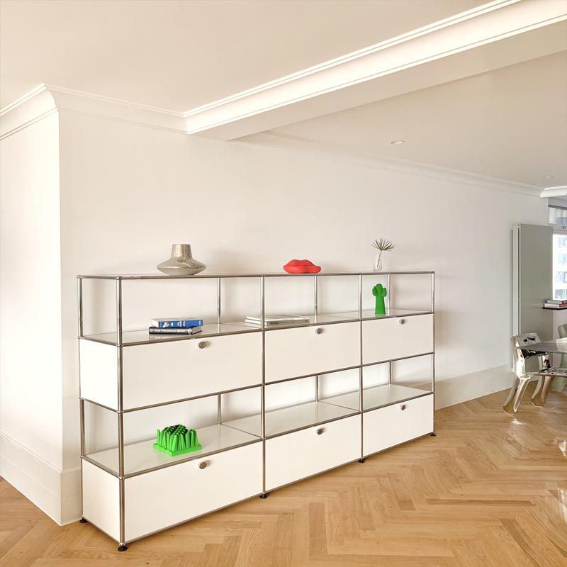 Sideboard in acciaio inossidabile sideboard per la sala da pranzo contemporanea con armadio di bloccaggio