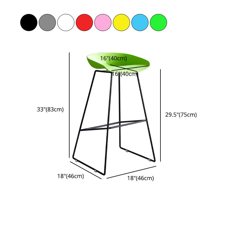 Scandinavian Coffee Shop Footrest Stool Matte Finish Plastic Bar Stool Clearhalo 'Bar Furniture' 'Bar Stools' 'bar_stools' 'Furniture' 'furniture_bar_stools' 'Kitchen & Dining Furniture' 1200x1200_f7481a0c-ec4f-4ef3-8502-85de4ff96dc2