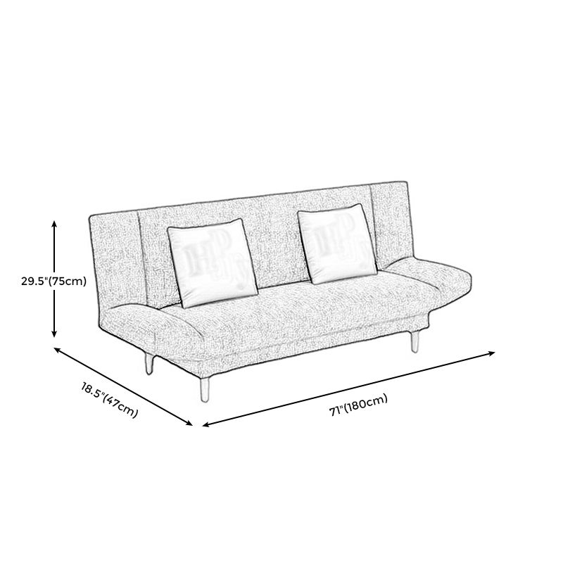 Linen Armless Sleeper with 2 Pillows Back for Apartment 29.53" Clearhalo 'furn' 'furn_sofas' 'Furniture' 'Living Room Furniture' 'Sofa' 'sofas' 1200x1200_f748901b-3799-4e74-b04e-1b045e6825e5
