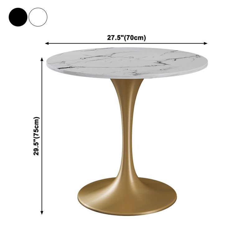 Traditional Luxury Round Dining Table Sintered Stone Table with Gold Tulip Base Clearhalo ' dining_table' 'Dining Tables & Seating' 'Dining Tables' 'furn' 'furn_dining_table' 'Furniture' 'furniture_dining_table' 'Kitchen & Dining Furniture' 'kitchen&dining_furn' 'kitchen' 'kitchen_dining_table' 1200x1200_f7499d10-93ed-4c1a-ada8-cf9665ca6cba
