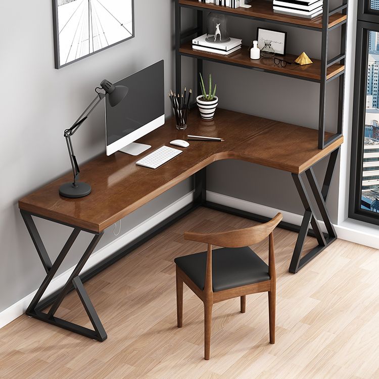 L-Shape Office Table Industrial Writing Desk of Solid Pinewood without Shelf and Chair Clearhalo 'furn' 'furn_office_desk' 'Furniture' 'Office Desks' 'Office Furniture' 'office_desk' 1200x1200_f749b4eb-ee25-47b2-9999-519df6451d58